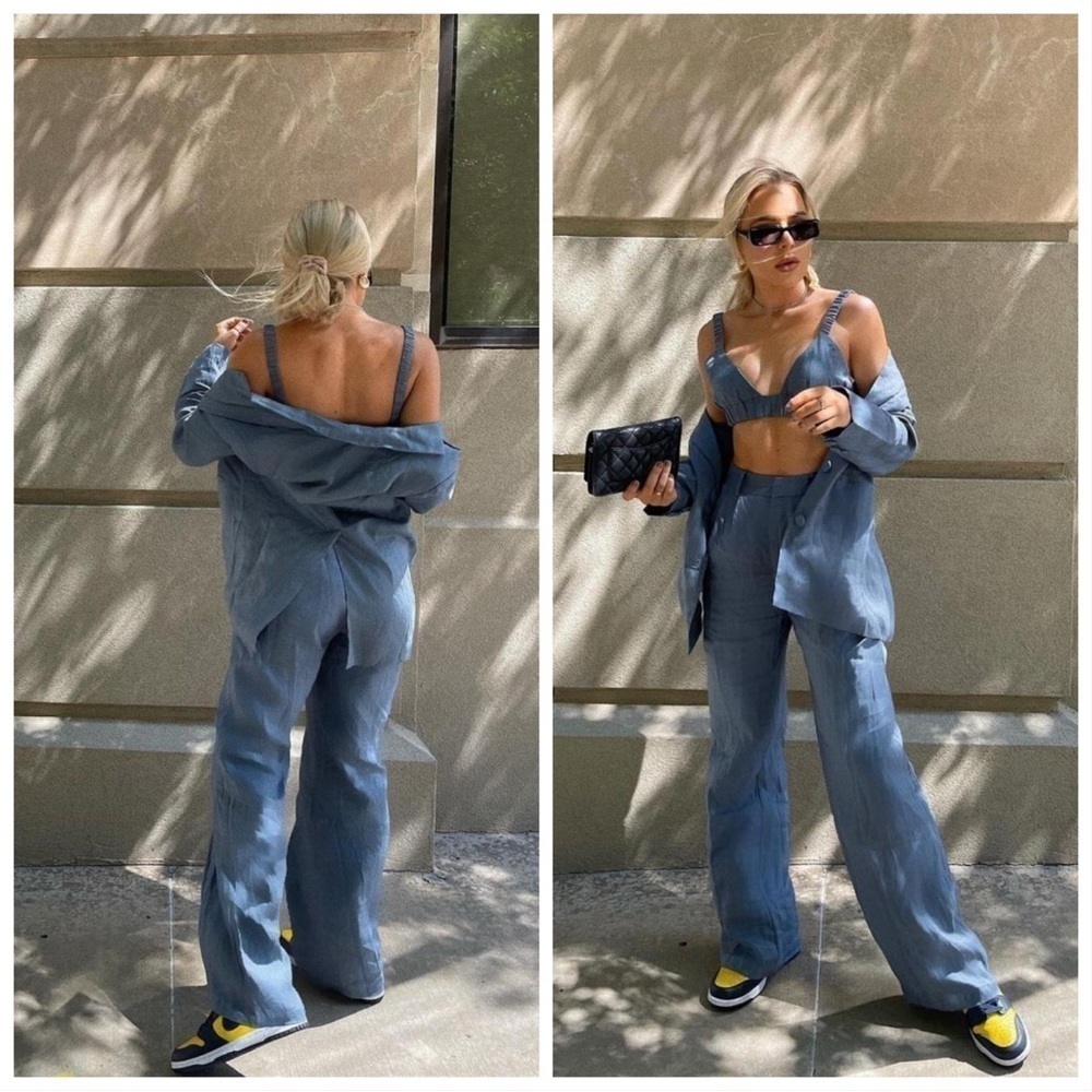DISSH Lennon Steel Blazer & Crop Top Set sz.2 NWT